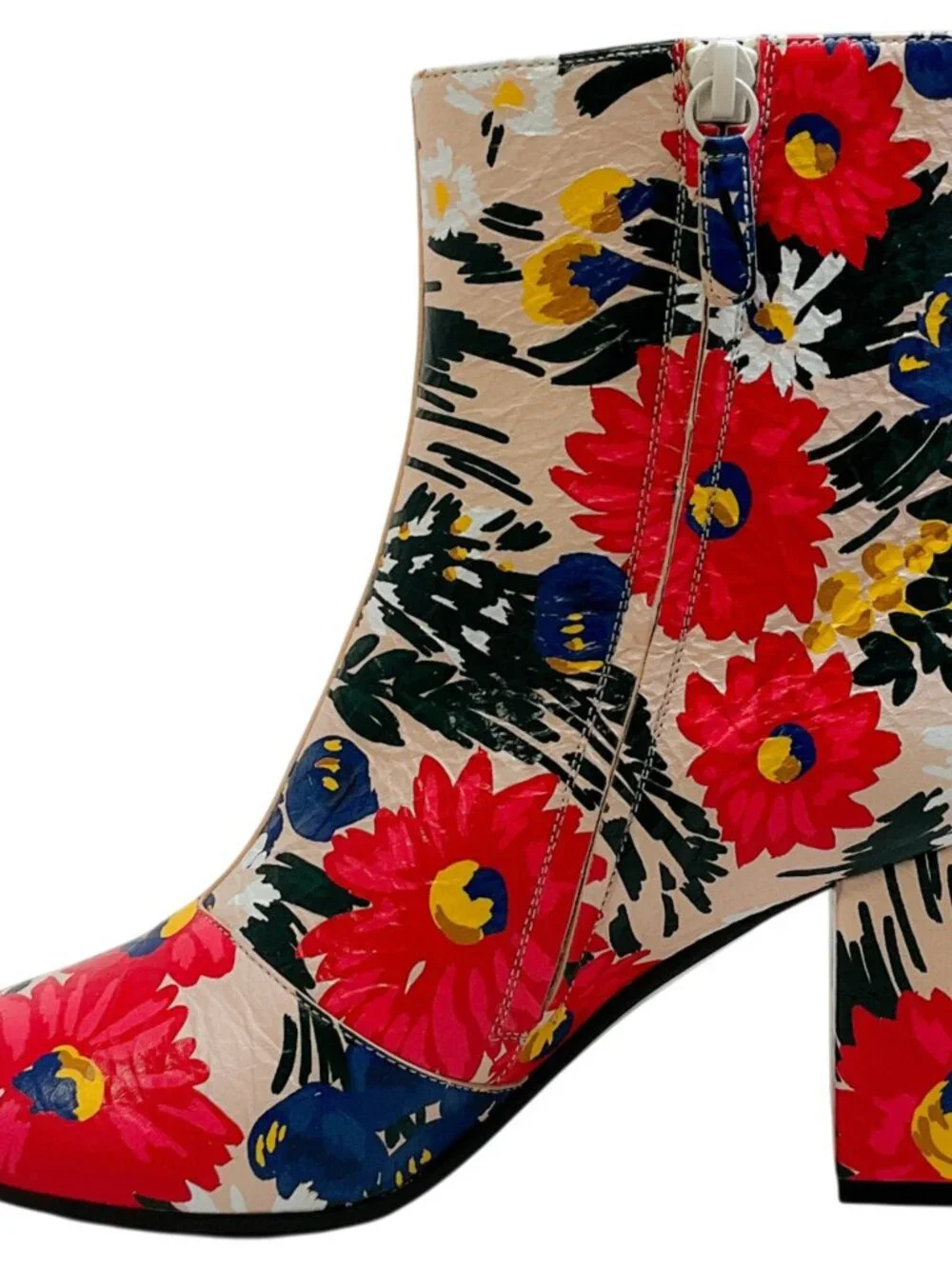 Balenciaga Multi Floral Print Leather Booties - Picture 3 of 12